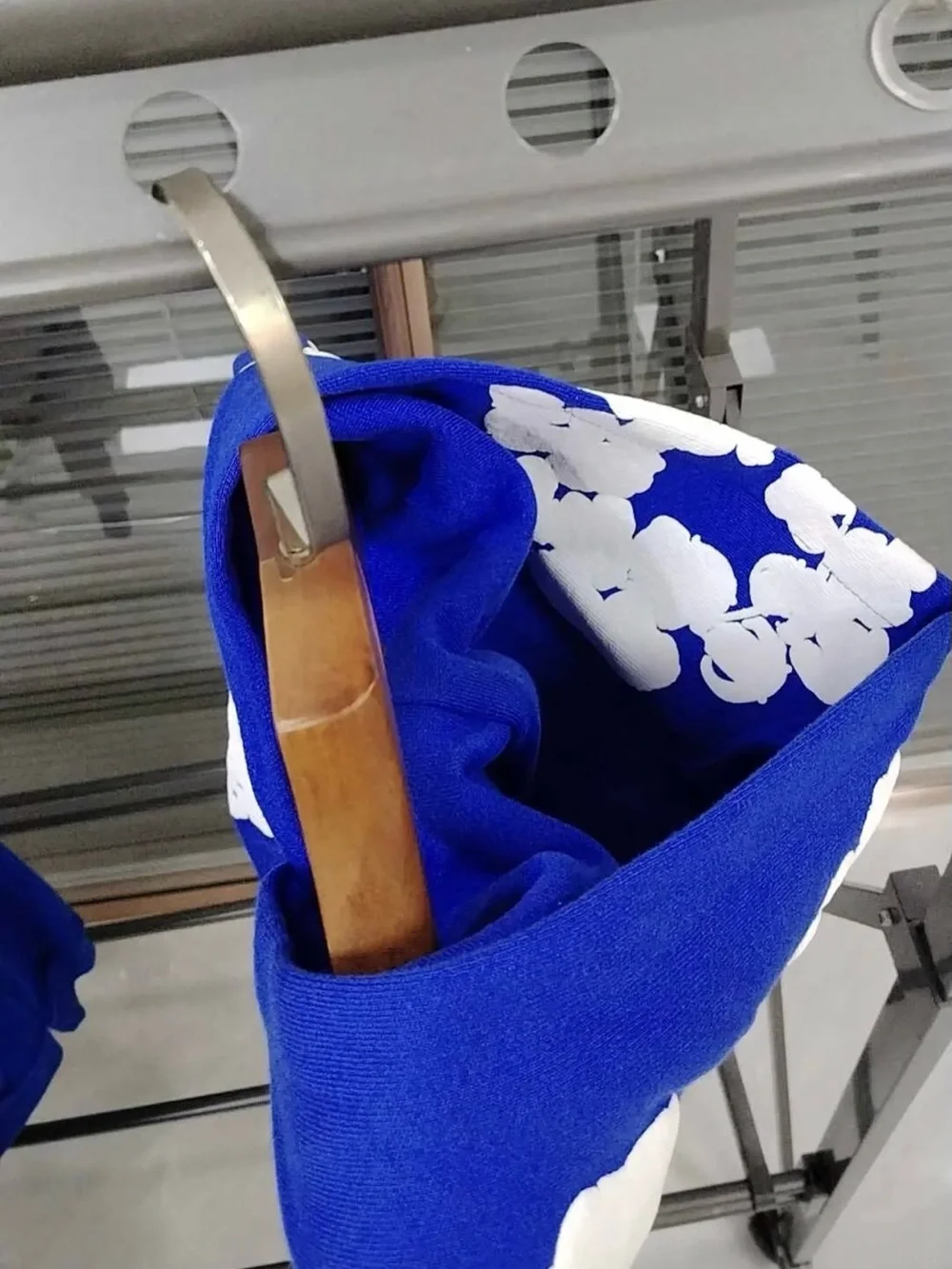 Blue Floral Zip-Up Men's Sweater Hoodie